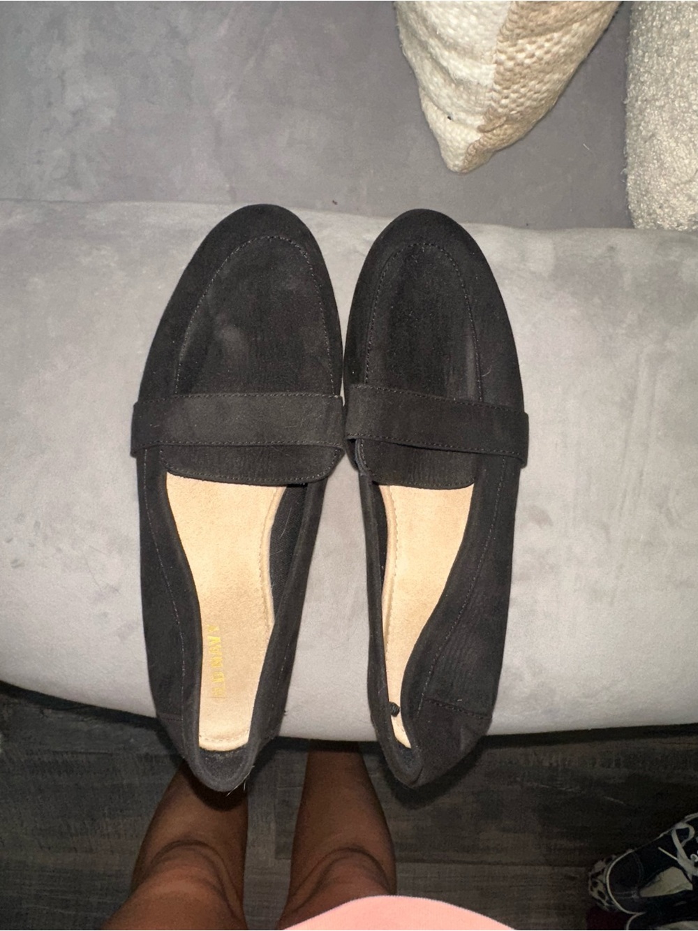 Old Navy Black Suede Penny Loafers
